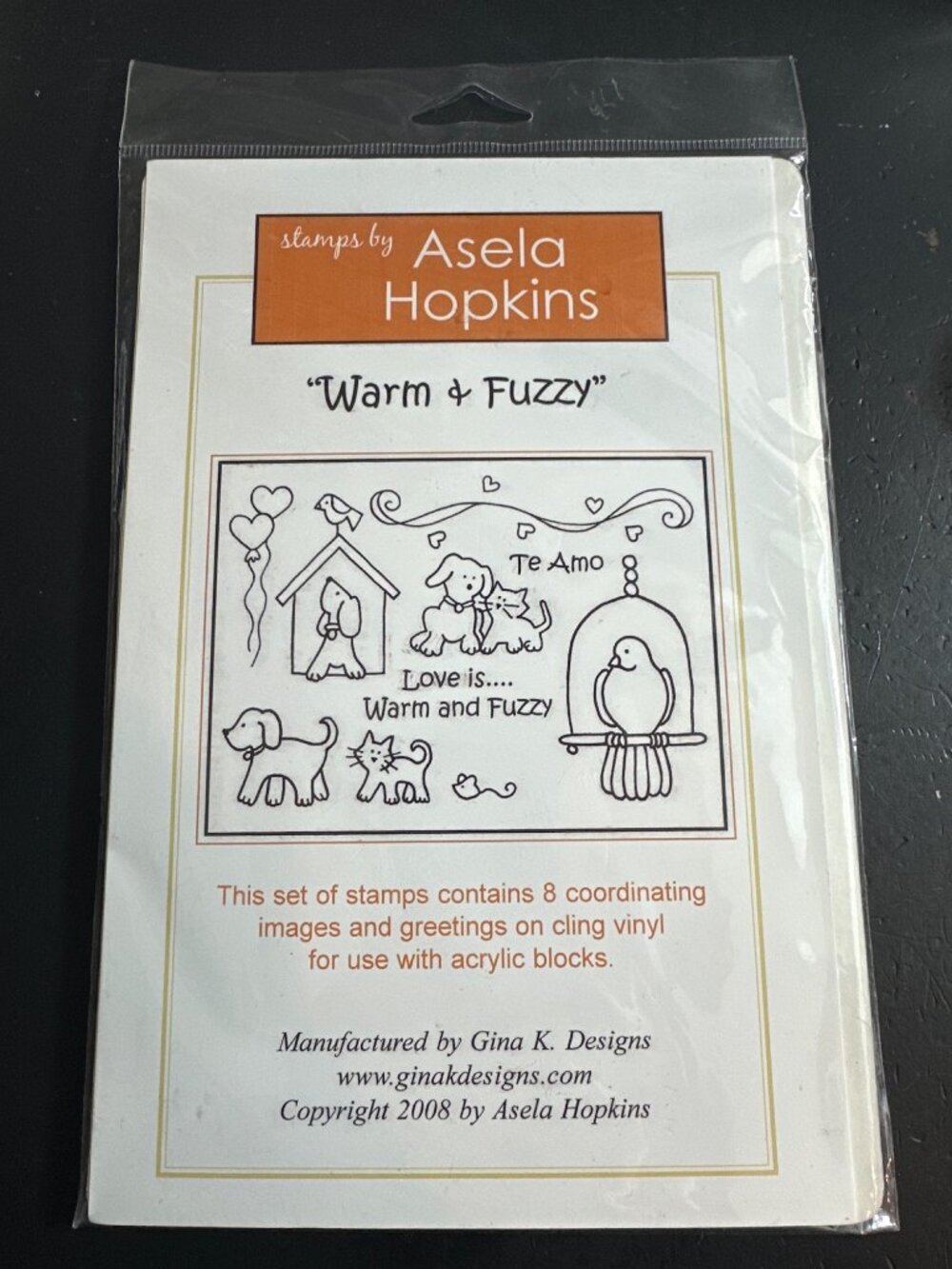 Gina K Designs Warm & Fuzzy Dog Rubber Stamps Set By Asela Hopkins